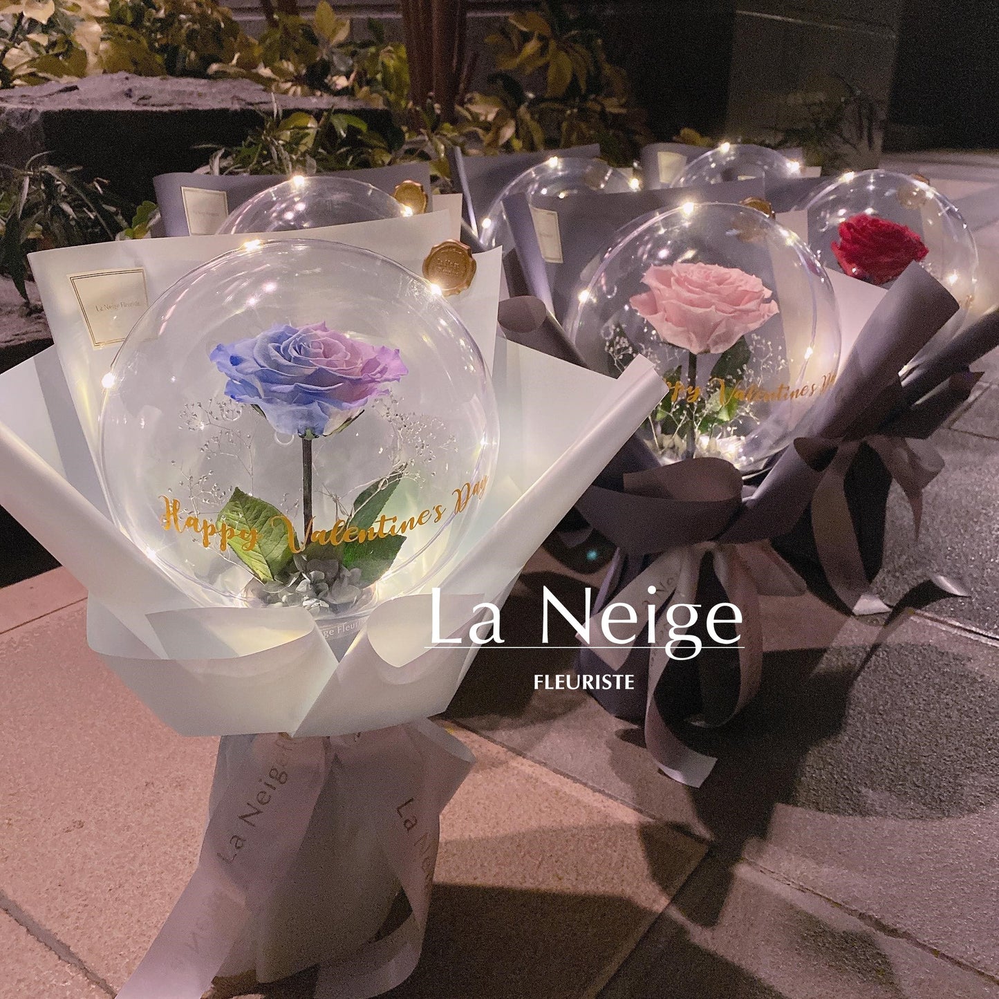 進口保鮮花丨水晶球.粉藍粉紫