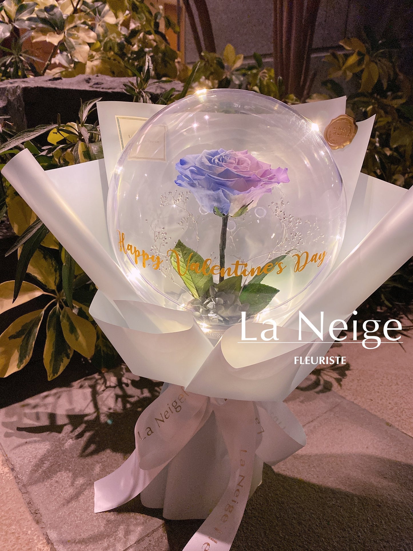 進口保鮮花丨水晶球.粉藍粉紫