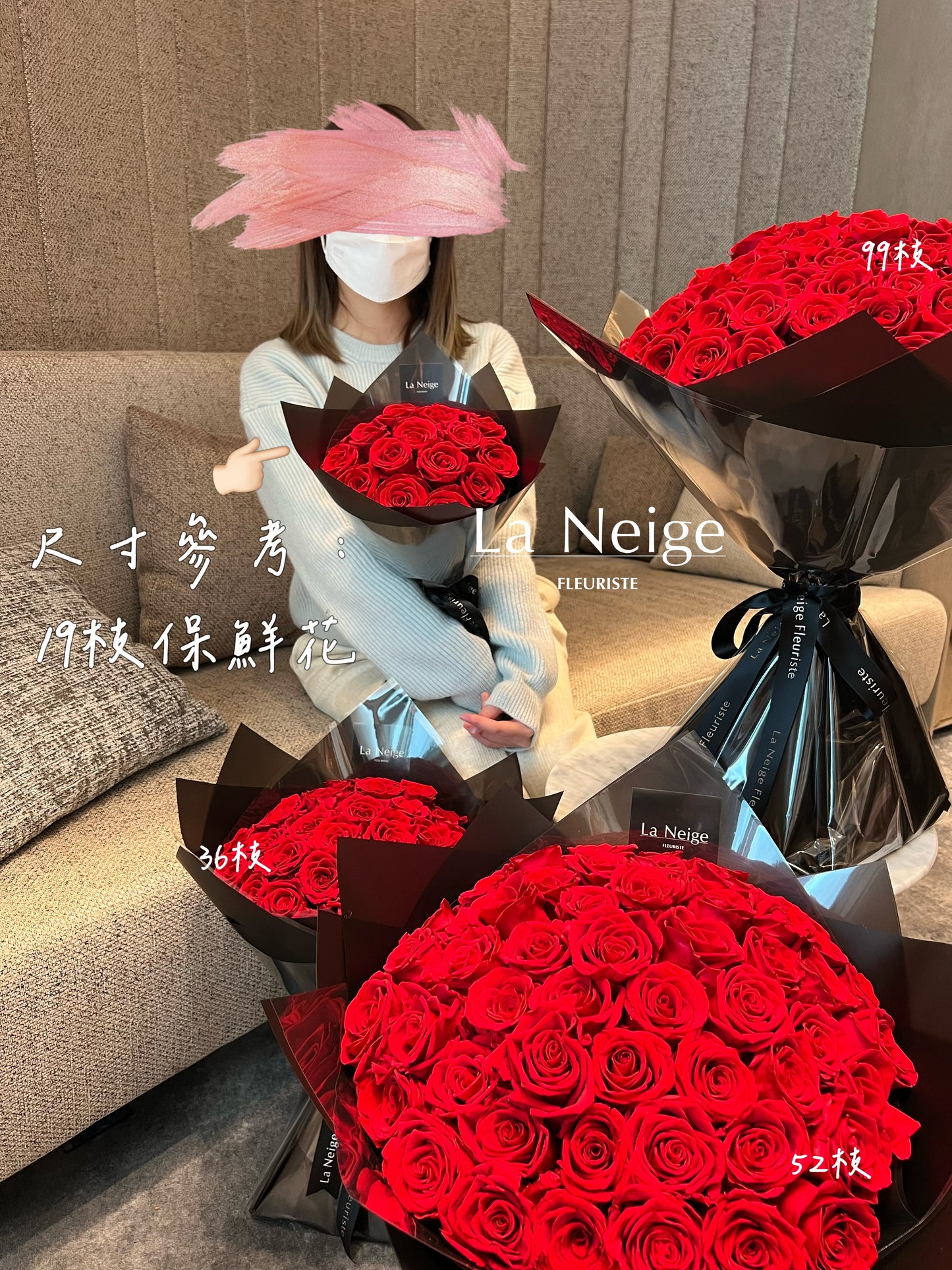 保鮮花丨紅玫瑰花束．19/36/52/99枝